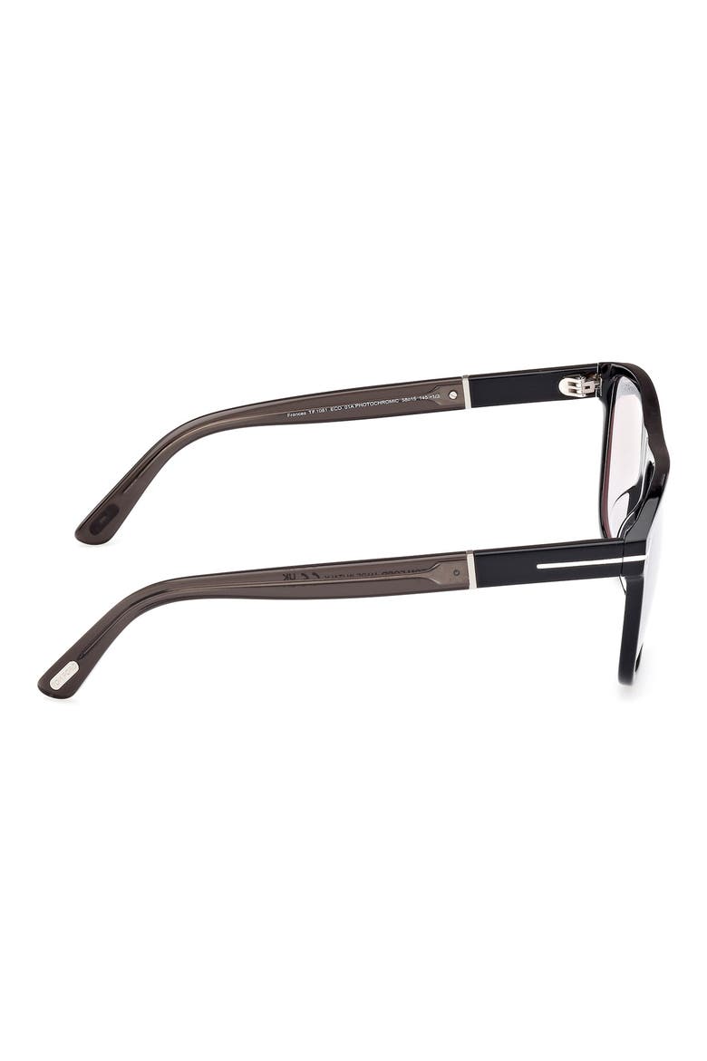 Frances 58mm Square Optical Glasses, Alternate, color, SHINY BLACK / SMOKE