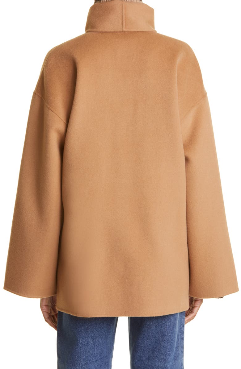 TOTEME Scarf Detail Double Face Wool Jacket, Alternate, color,