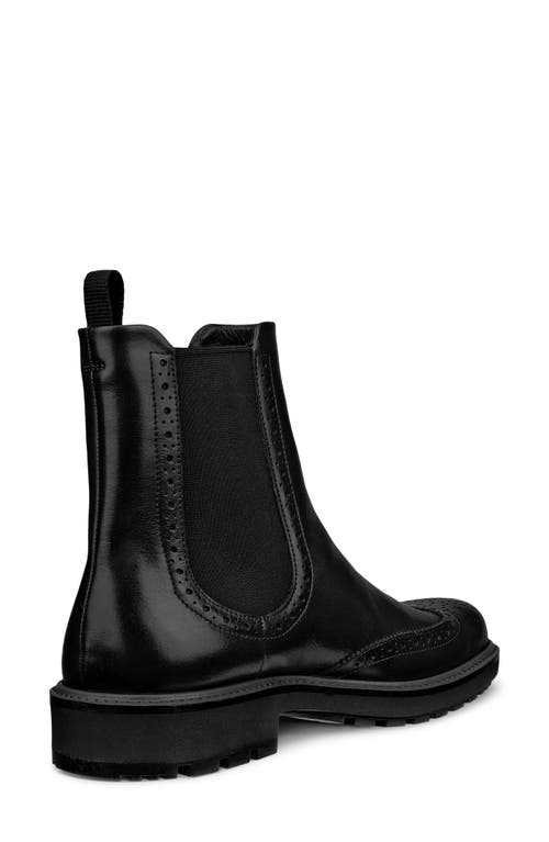 Ecco Metropole Oslo Wingtip Chelsea Boot In Black