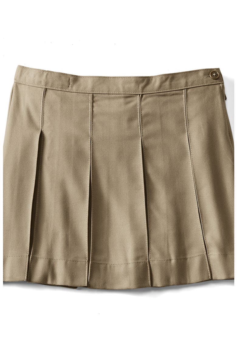 School Uniform Girls Solid Box Pleat Skirt Above Knee, Alternate, color, Khaki