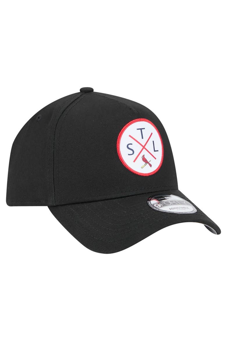 Men's New Era Black St. Louis Cardinals 9FORTY A-Frame Adjustable Hat, Alternate, color, Black