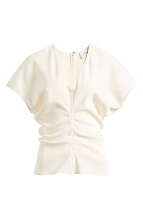 Ginie Ruched Cap Sleeve Top