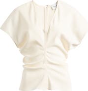 Reformation Ginie Ruched Cap Sleeve Top