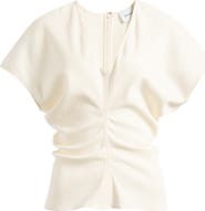 Reformation Ginie Ruched Cap Sleeve Top