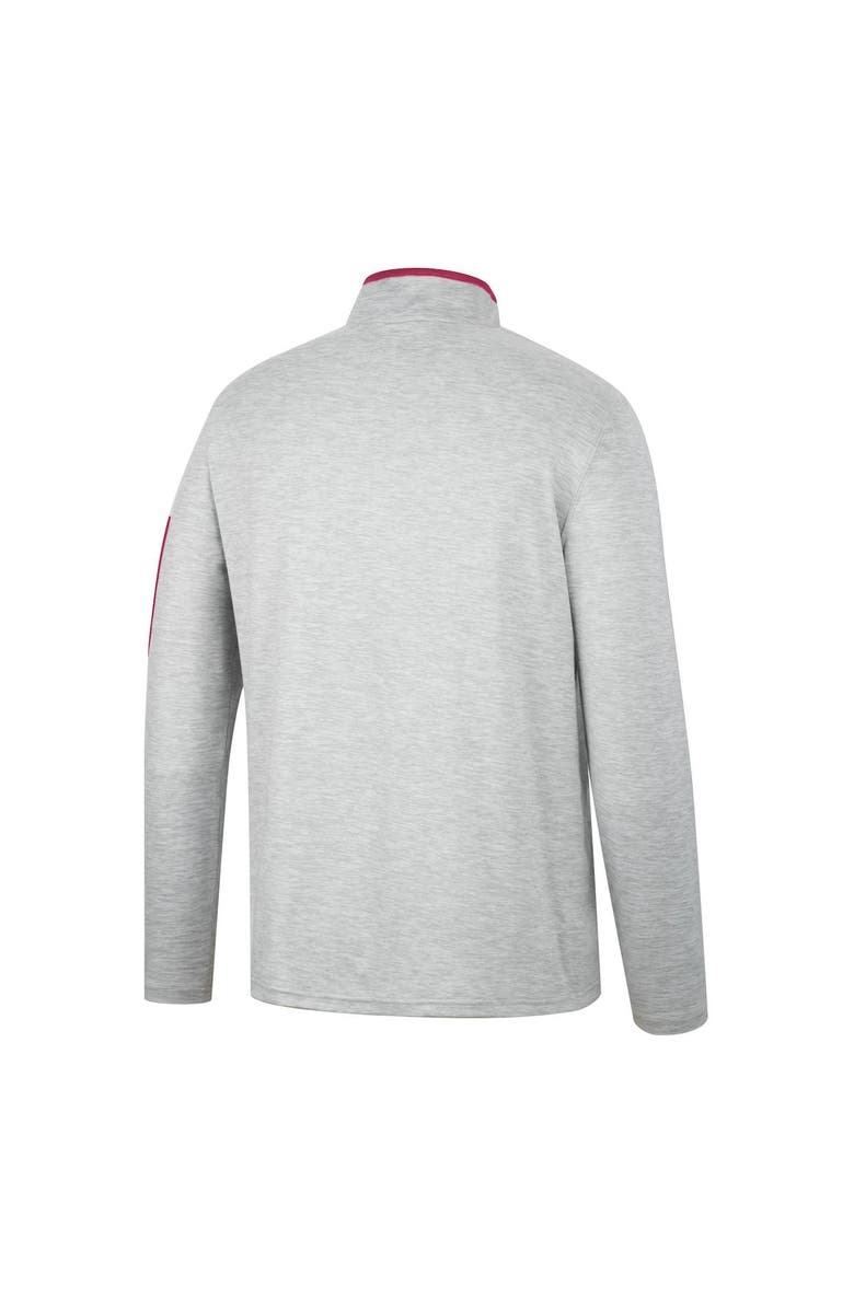 COLOSSEUM Men's Colosseum Heathered Gray/Maroon Virginia Tech Hokies Country Club Windshirt Quarter-Zip Jacket, Alternate, color, 