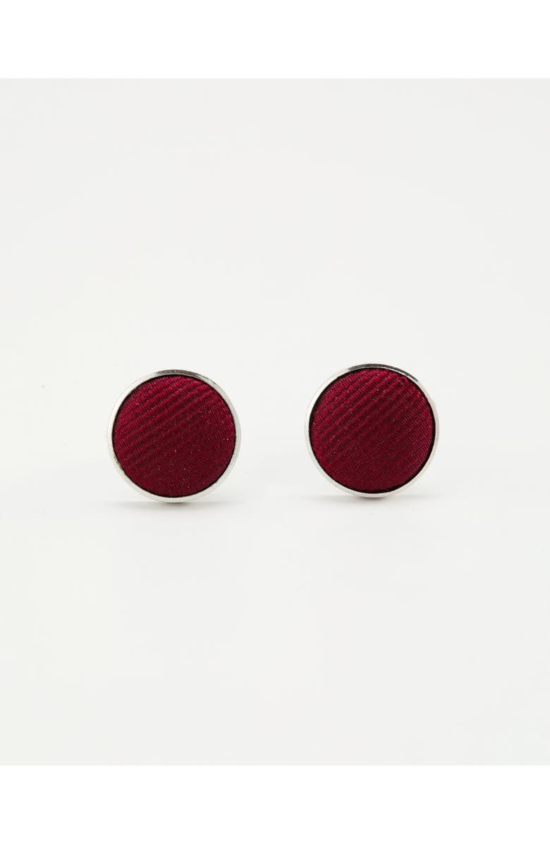 Knottery & Co Twill Silk Cufflinks, Main, color, Burgundy