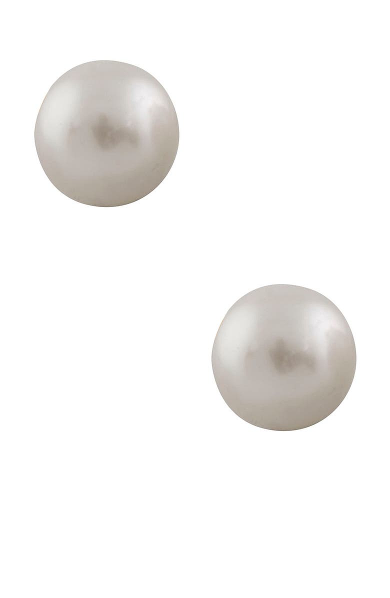 SPLENDID PEARLS 14K Yellow Gold 8-8.5mm White Freshwater Pearl Stud Earrings, Alternate, color, 