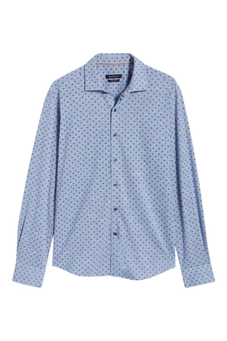 Regular Fit Knit Button-Up Shirt, Alternate, color, CLASSIC BLUE