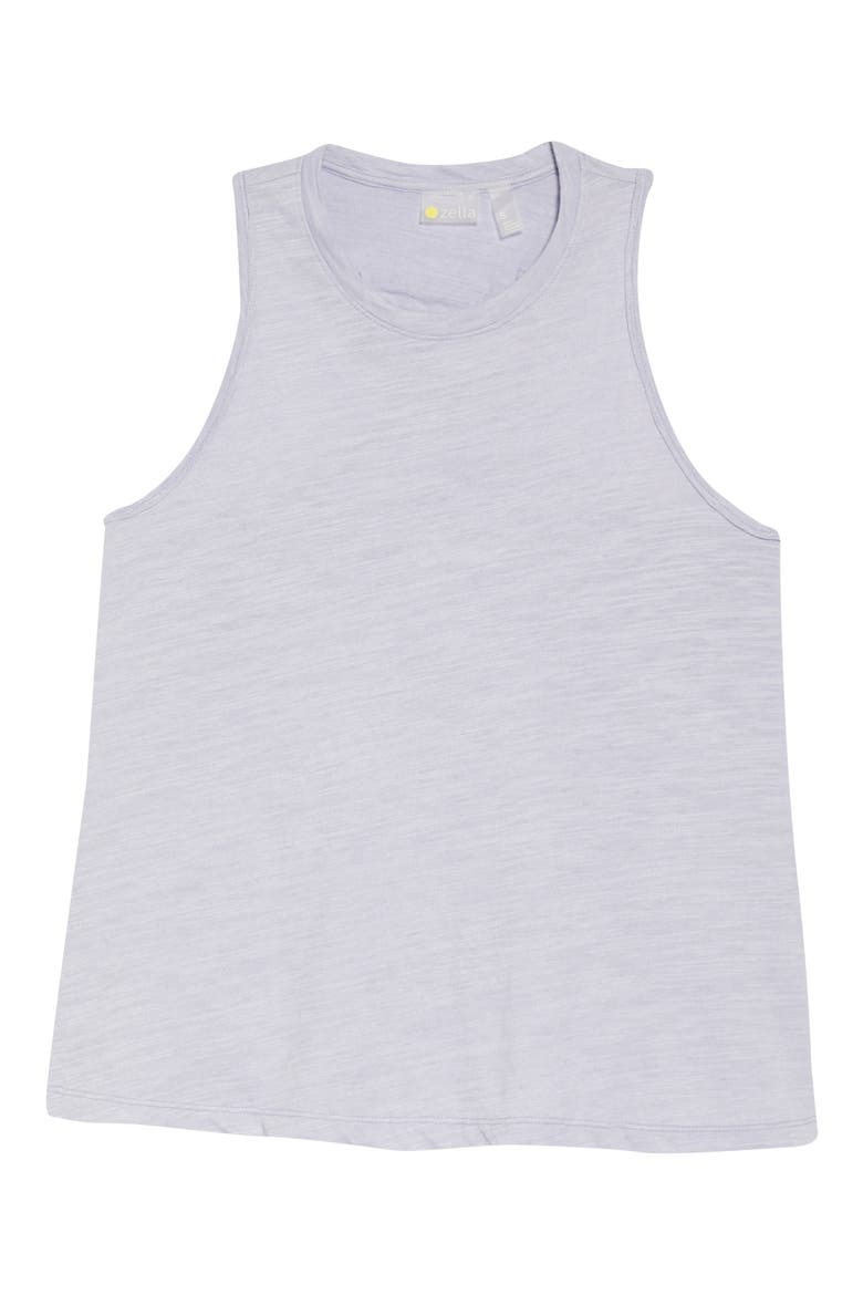 Shirred Back Tank Top, Alternate, color, BLUE THISTLE