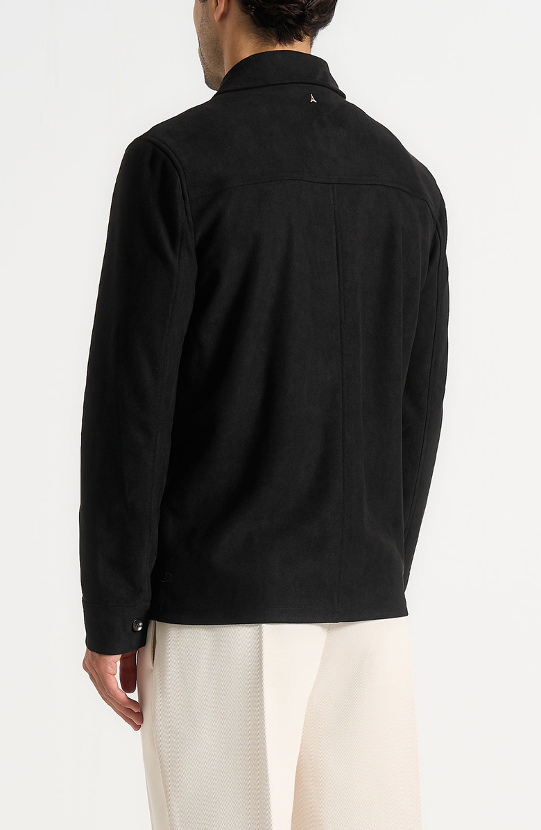 Manière De Voir Thomas Suede Long Sleeve Shirt, Alternate, color, Black