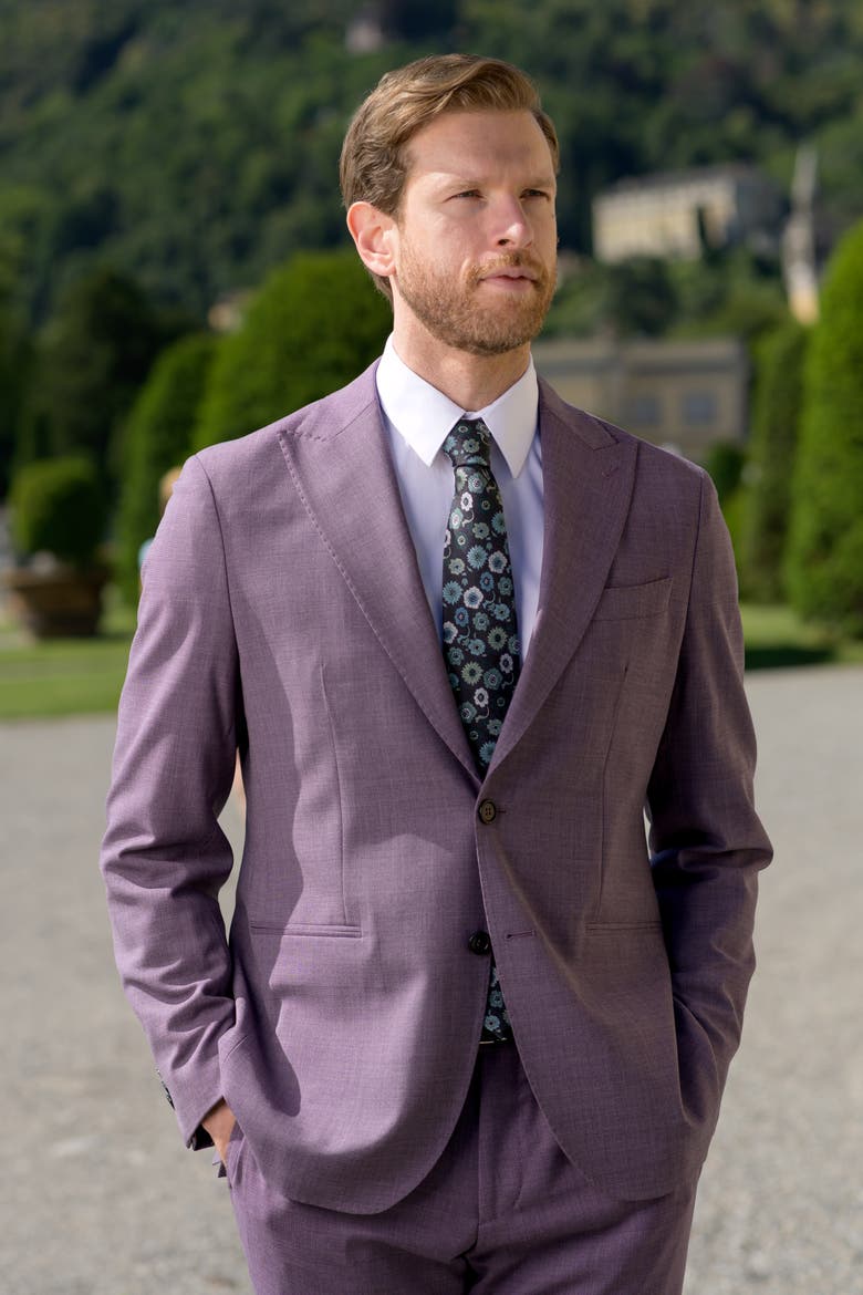 Pergola - Silk Jacquard Tie for Men, Alternate, color, Aqua & Black