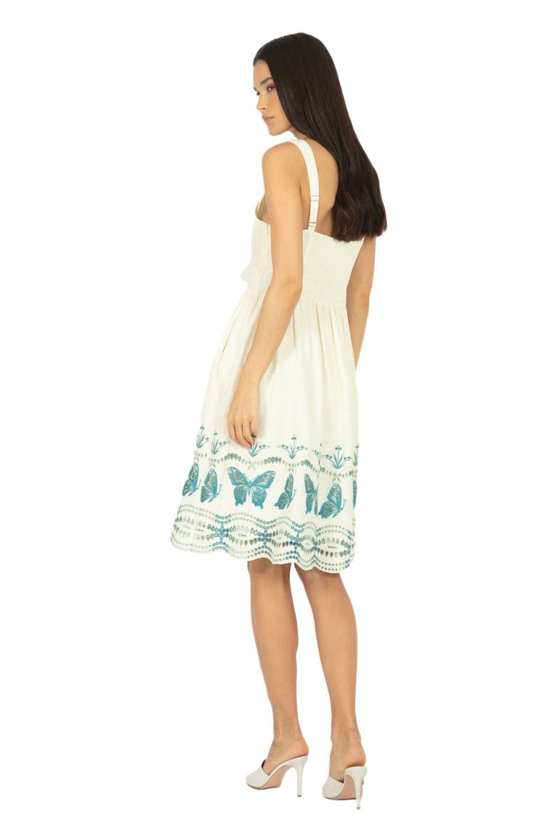 Verona Dress, Alternate, color, CRÈME & MULTI BLUE EMBROIDERY