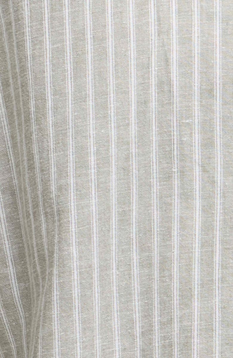 Barbour Nelson Stripe Short Sleeve Linen & Cotton Button-Up Shirt, Alternate, color, Bleached Olive