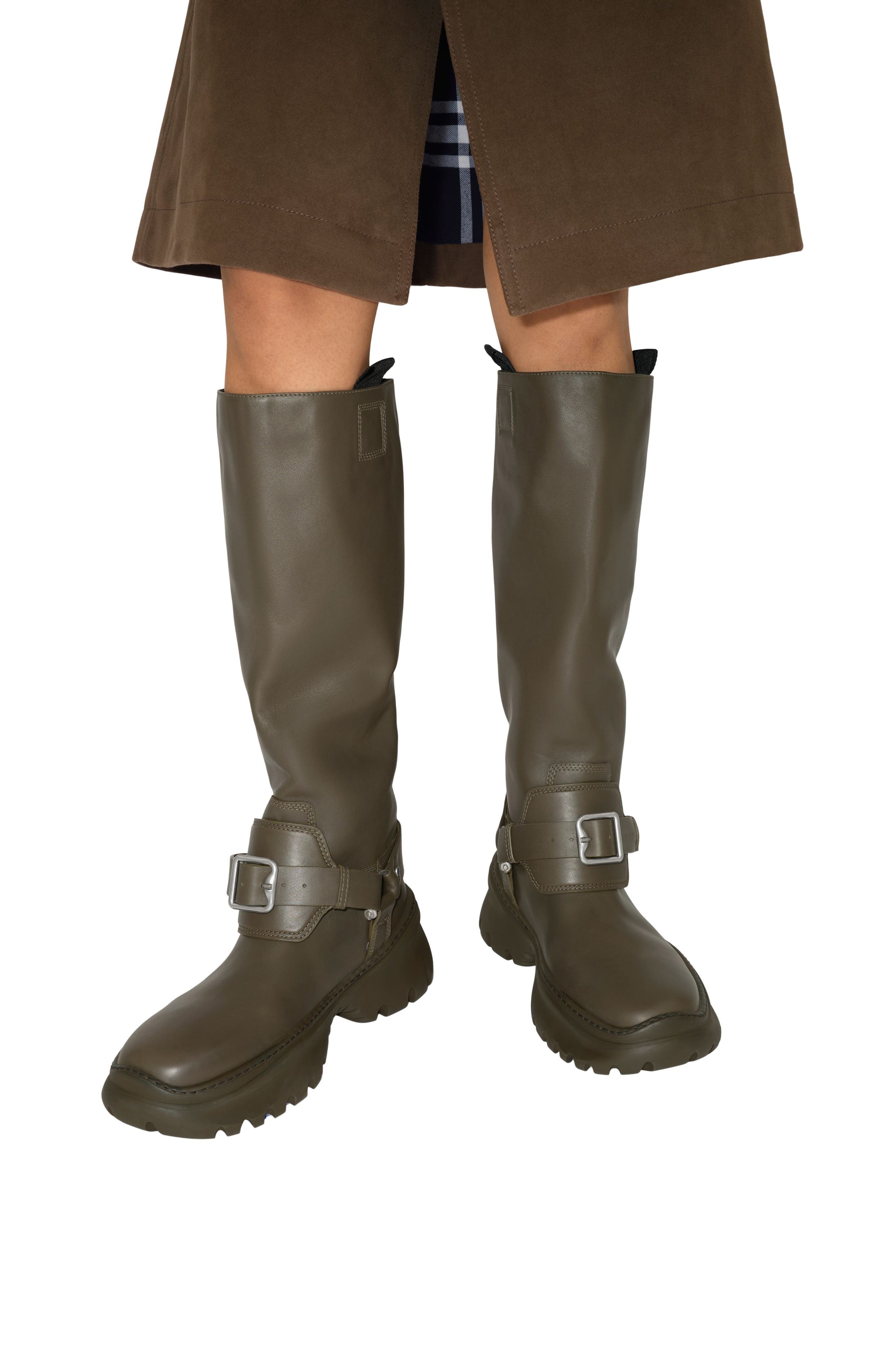 Burberry Stomp Tall Boot, Alternate, color, Loch