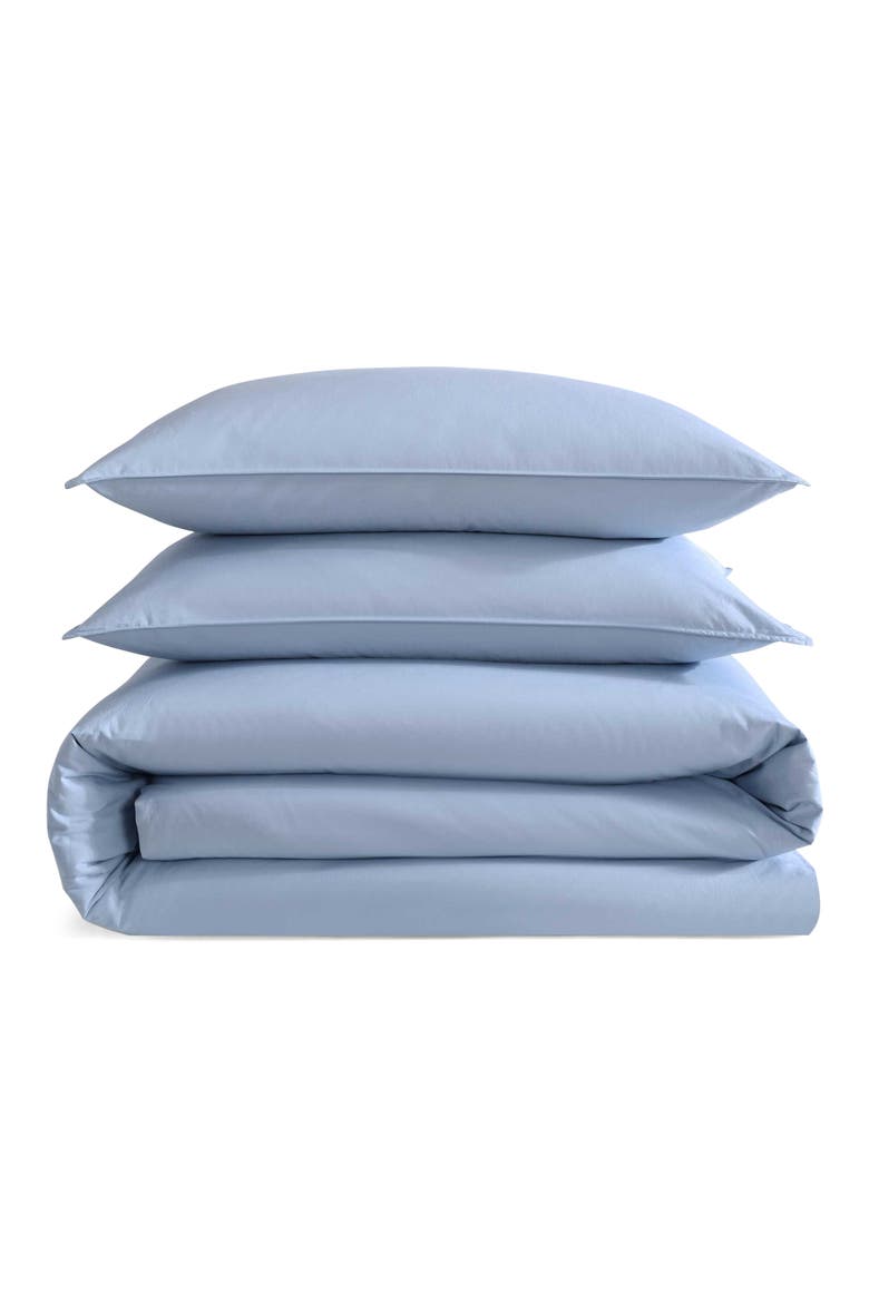 Washed Percale Duvet Cover & Sham Set, Main, color, CHAMBRAY BLUE