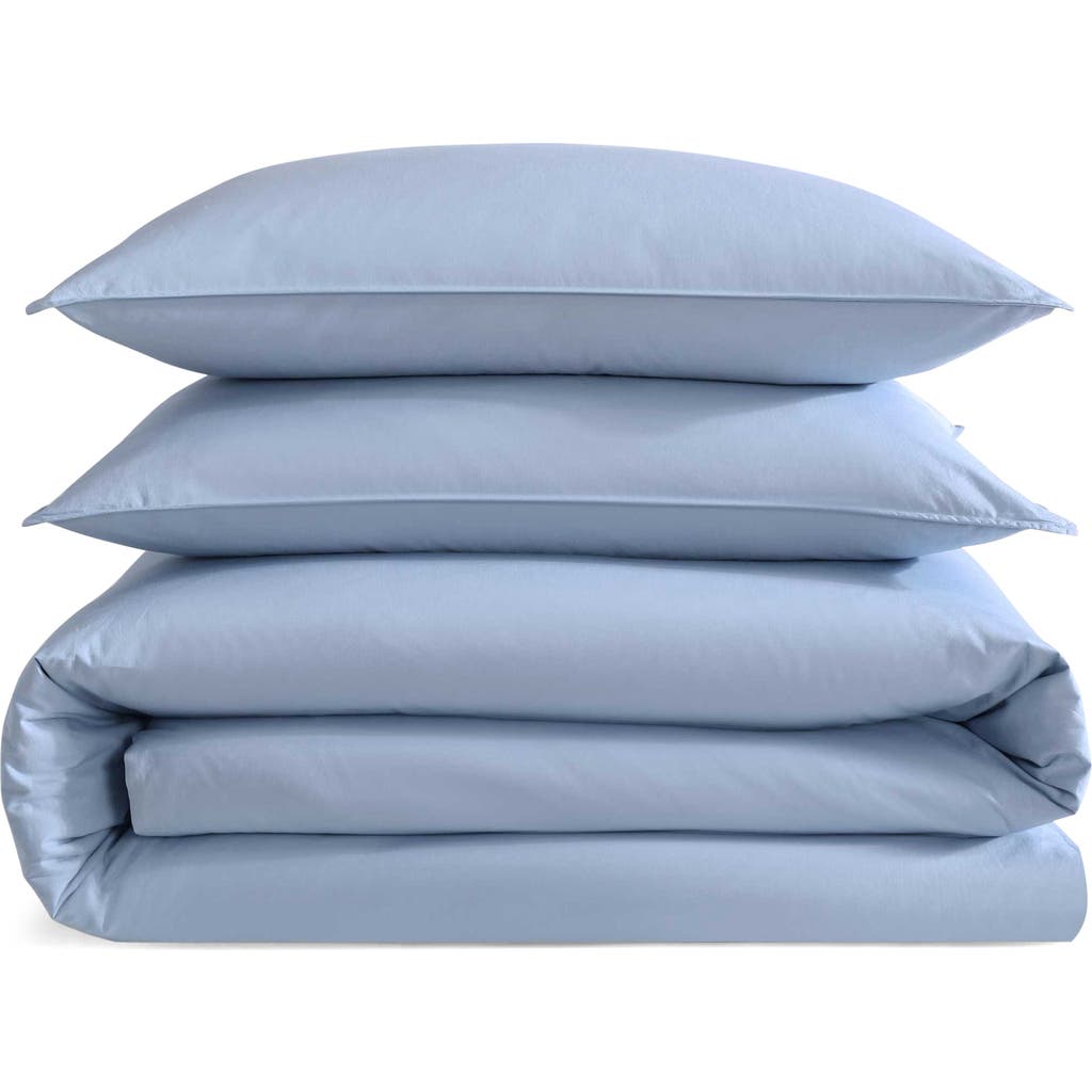 Calvin Klein Washed Percale Duvet Cover & Sham Set In Chambray Blue