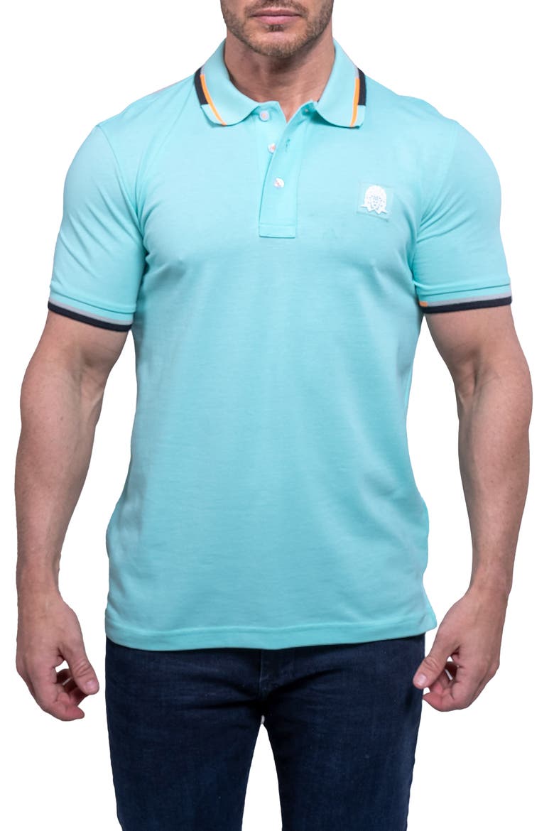 Tipemb43 Green Piqué Polo, Main, color, LIGHT BLUE