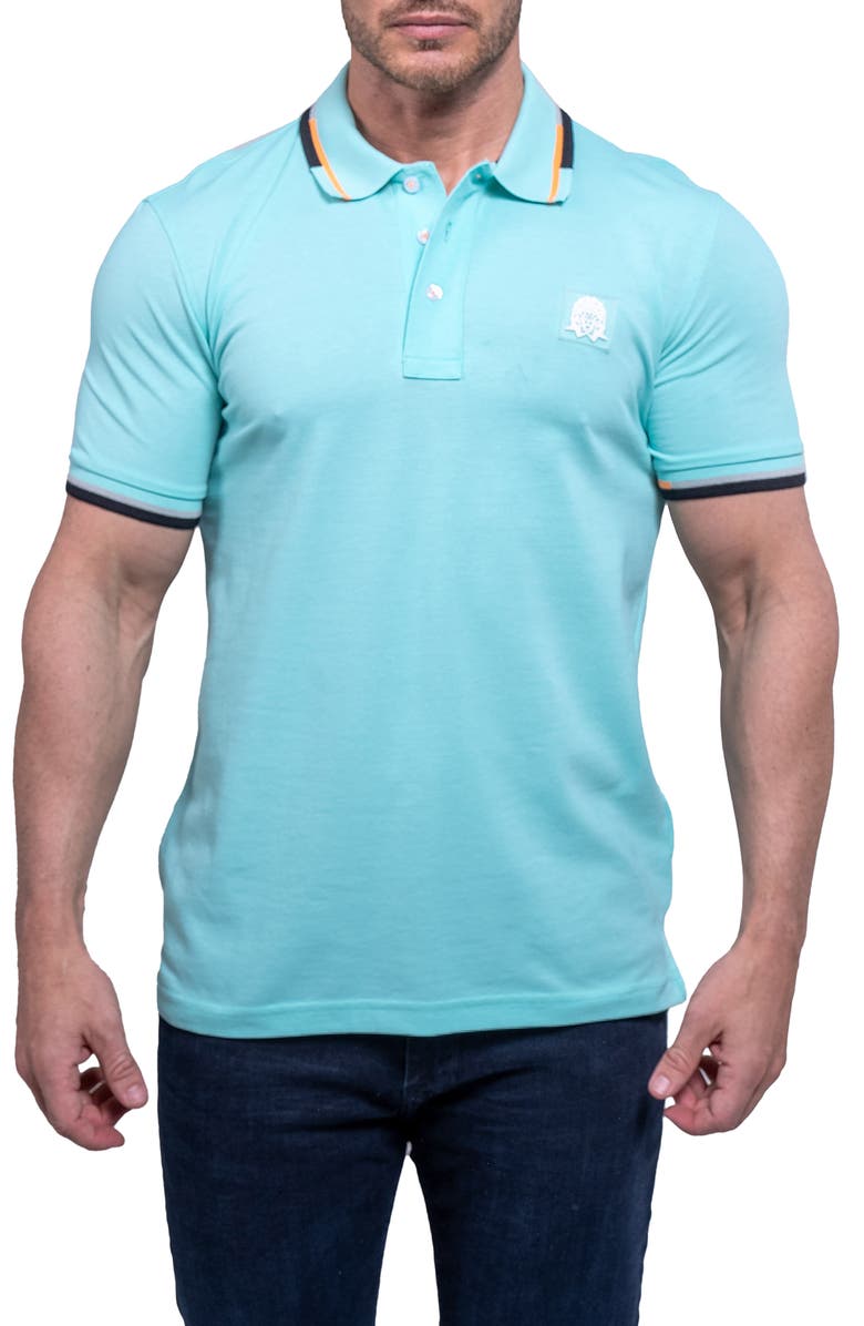 Maceoo Tipemb43 Green Piqué Polo, Main, color, Light Blue