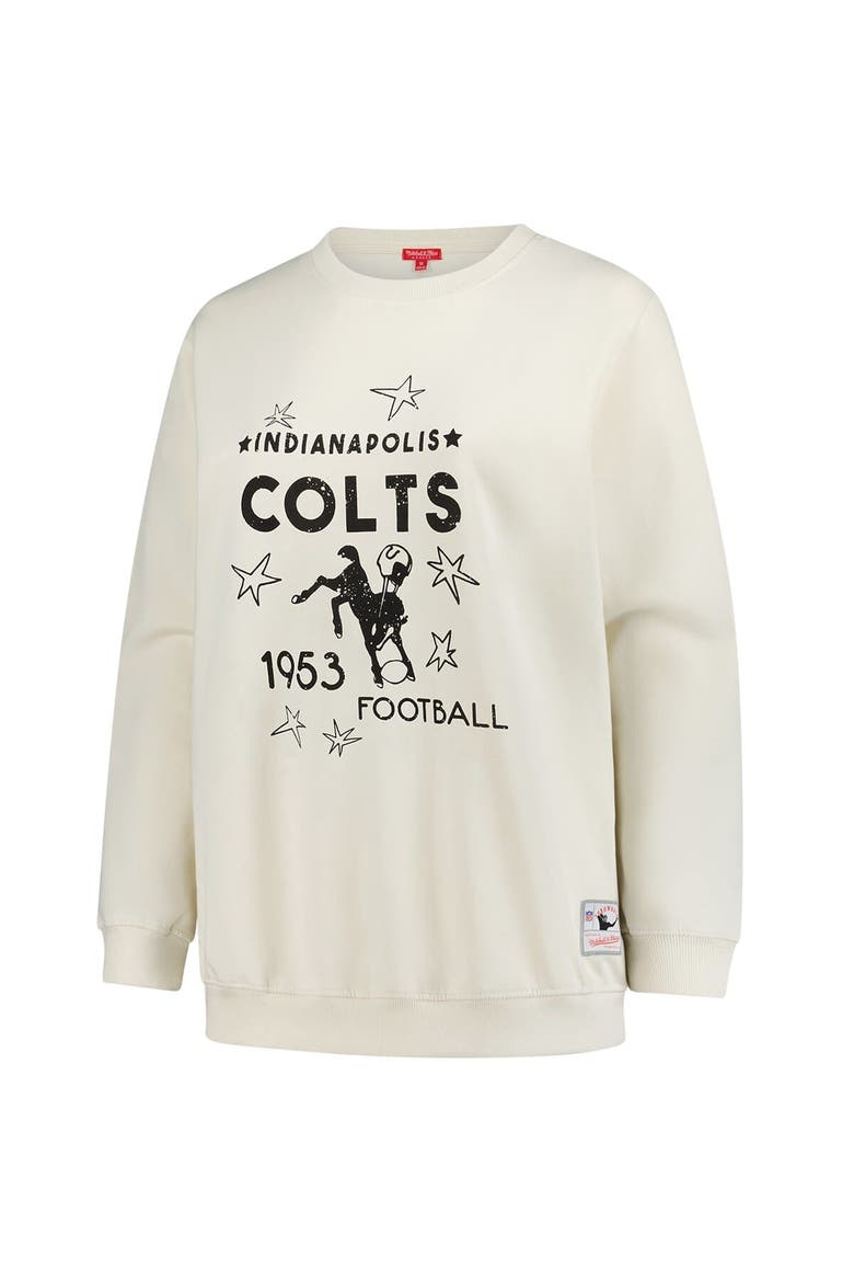 Women's Mitchell & Ness Cream Indianapolis Colts Plus Size Shooting Star Sweatshirt, Alternate, color, Cream