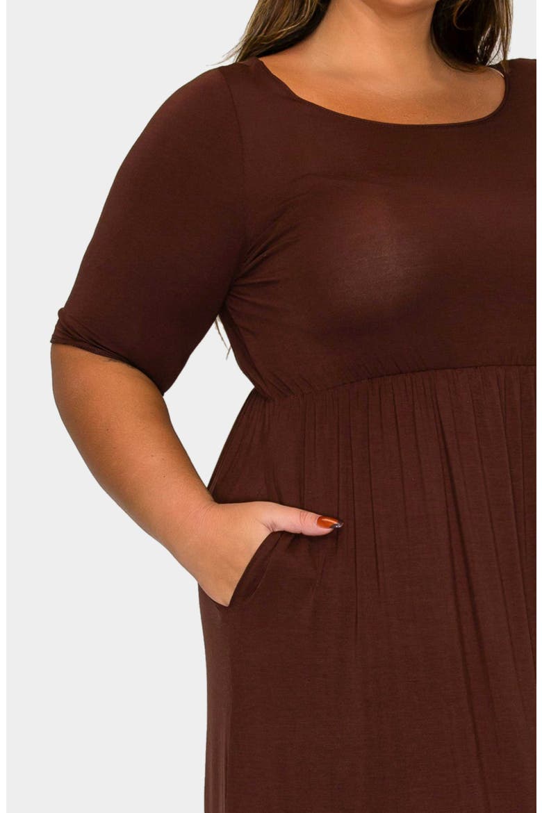 Eva Jersey Maxi Dress, Alternate, color, BROWN