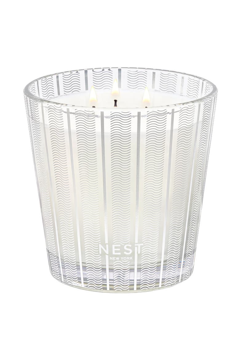 Blue Cypress & Snow Three-Wick Candle, Alternate, color, NO COLOR