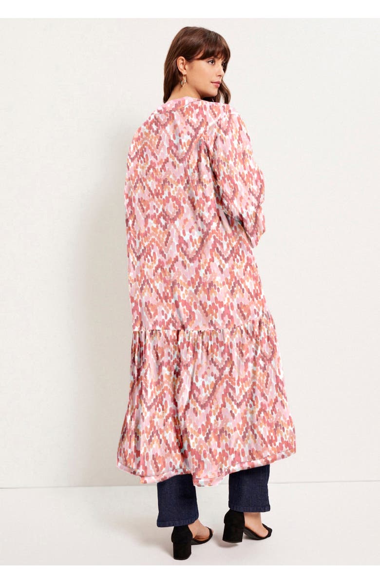 June + Vie Reversible Printed Duster, Alternate, color, Geo Texture