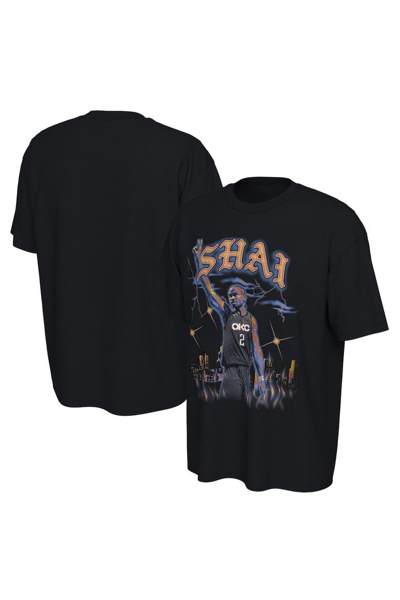 Unisex Converse Shai Gilgeous-Alexander Black Oklahoma City Thunder 2025/26 City Edition Player Graphic T-Shirt, Alternate, color, Black