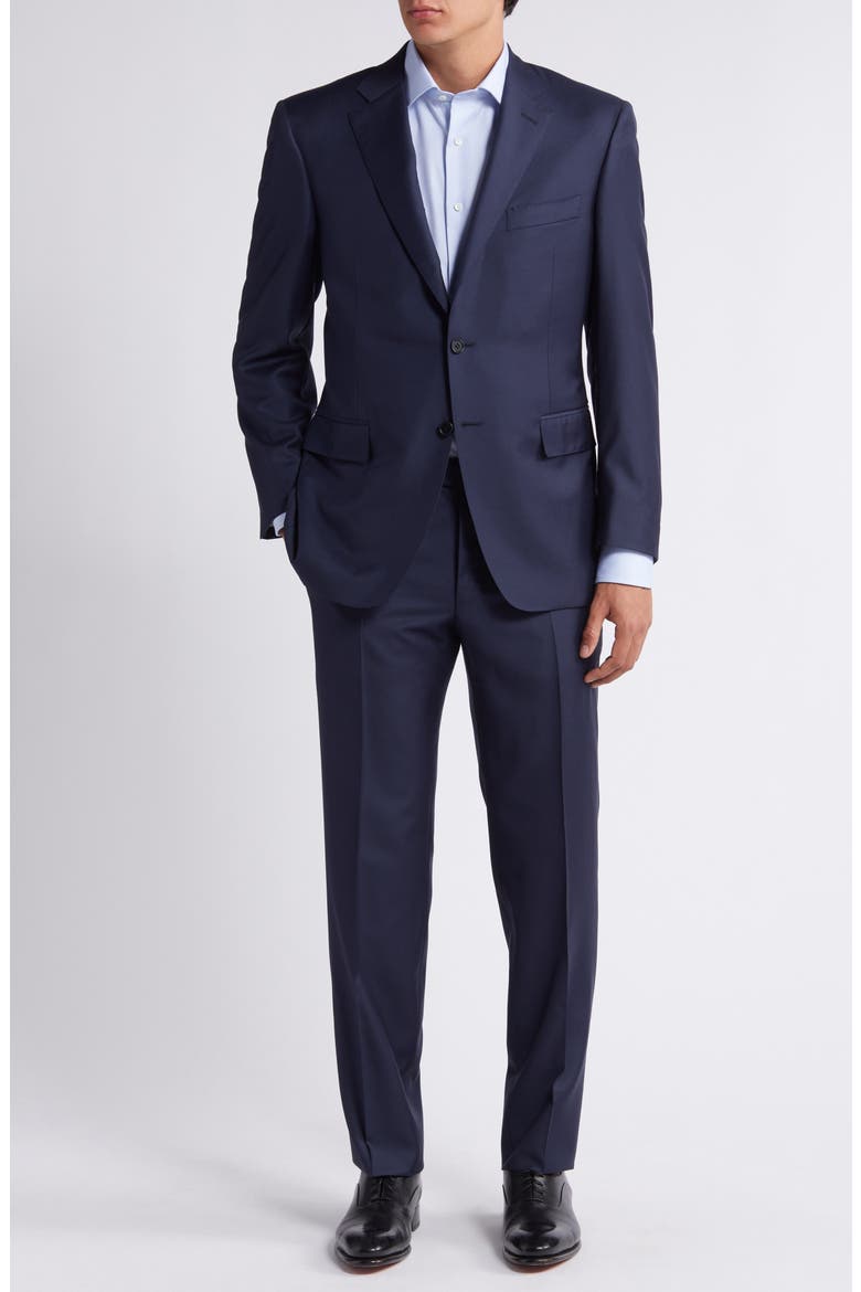 Solid Wool Suit, Main, color, NAVY
