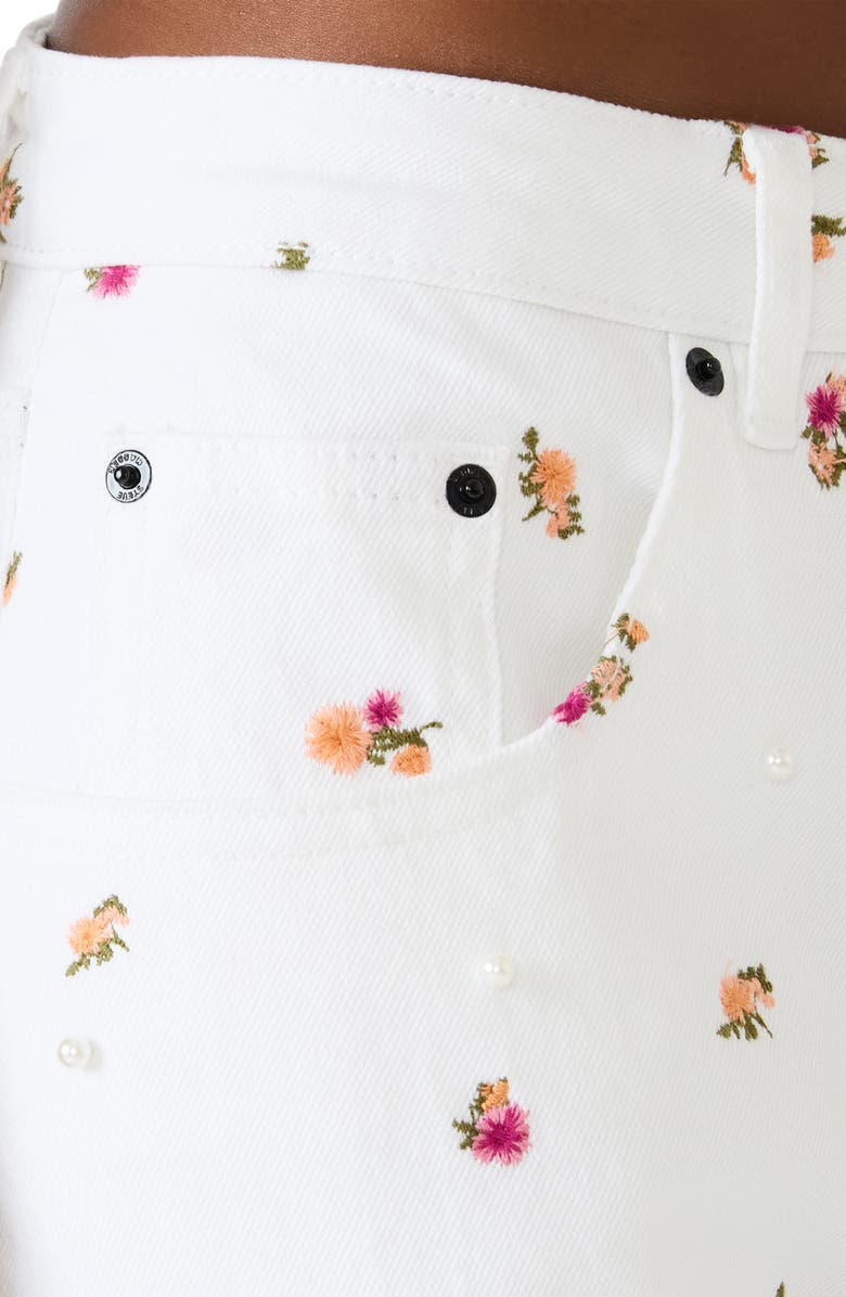 Steve Madden Sydnee Floral Straight Leg Jeans, Alternate, color, Antique