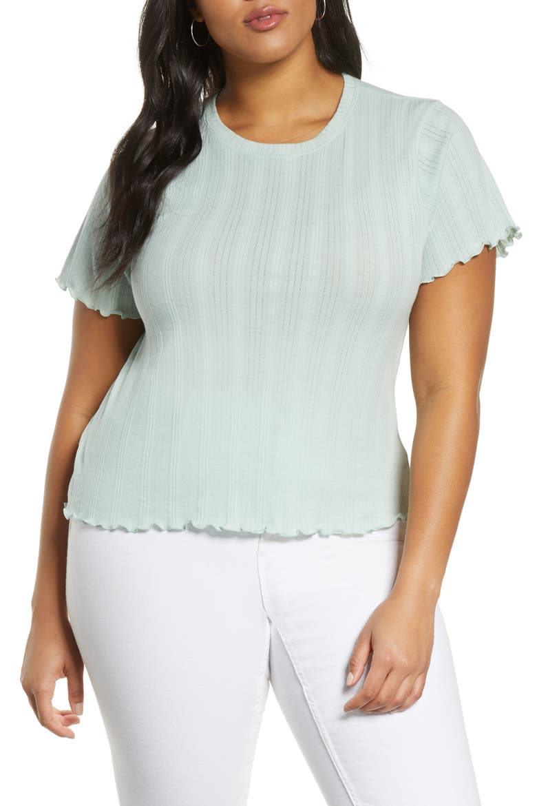 Lettuce Edge T-Shirt, Main, color, GREEN PALE JADE