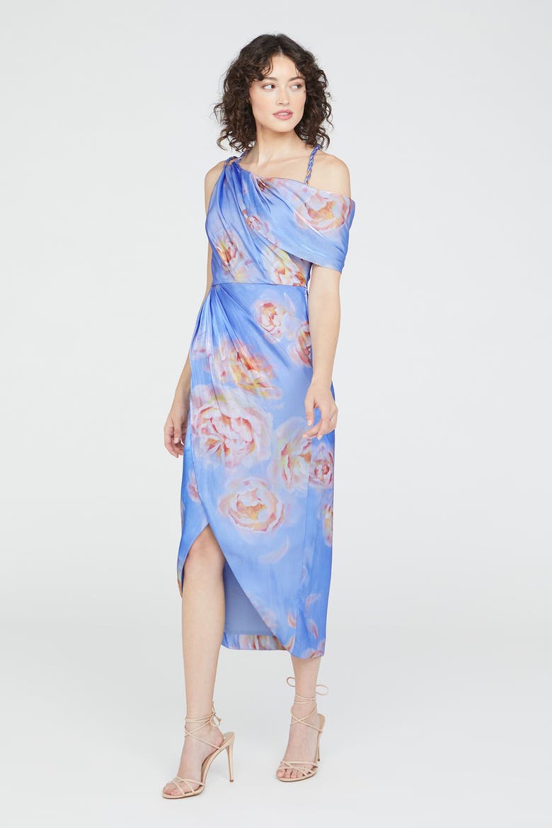 Yannah Wrap Cocktail Dress, Alternate, color, Pearl Roses