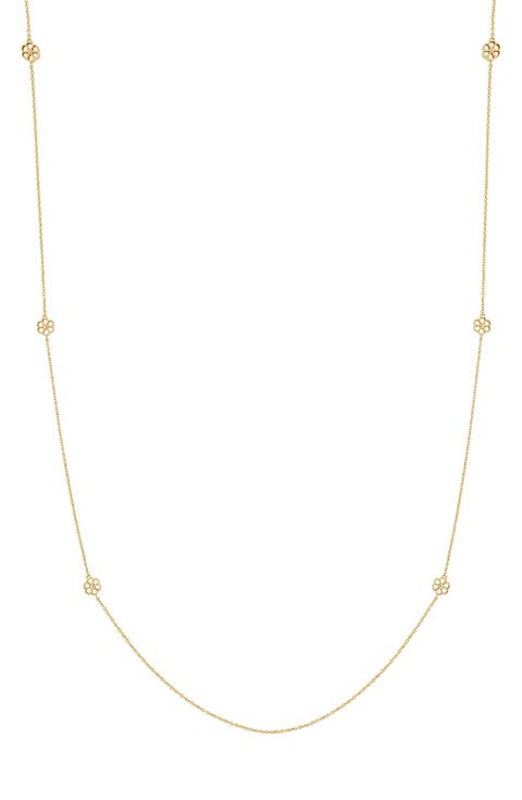 14K Gold Cutout Station Long Necklace (Online Trunk Show)