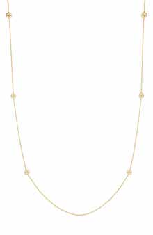 14K Gold Cutout Station Long Necklace