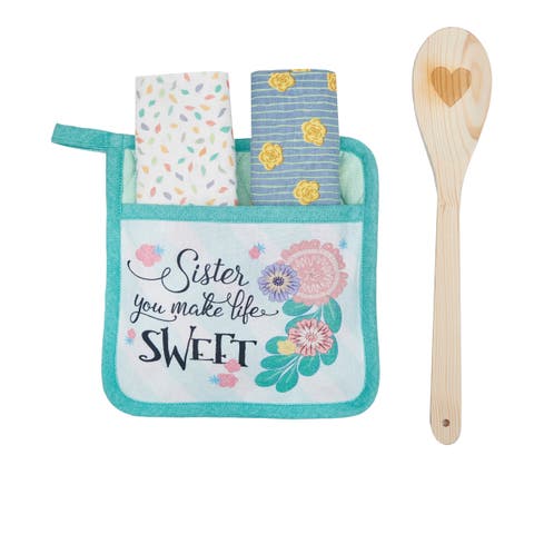 "Sister You Make Life Sweet" Potholder Gift Set