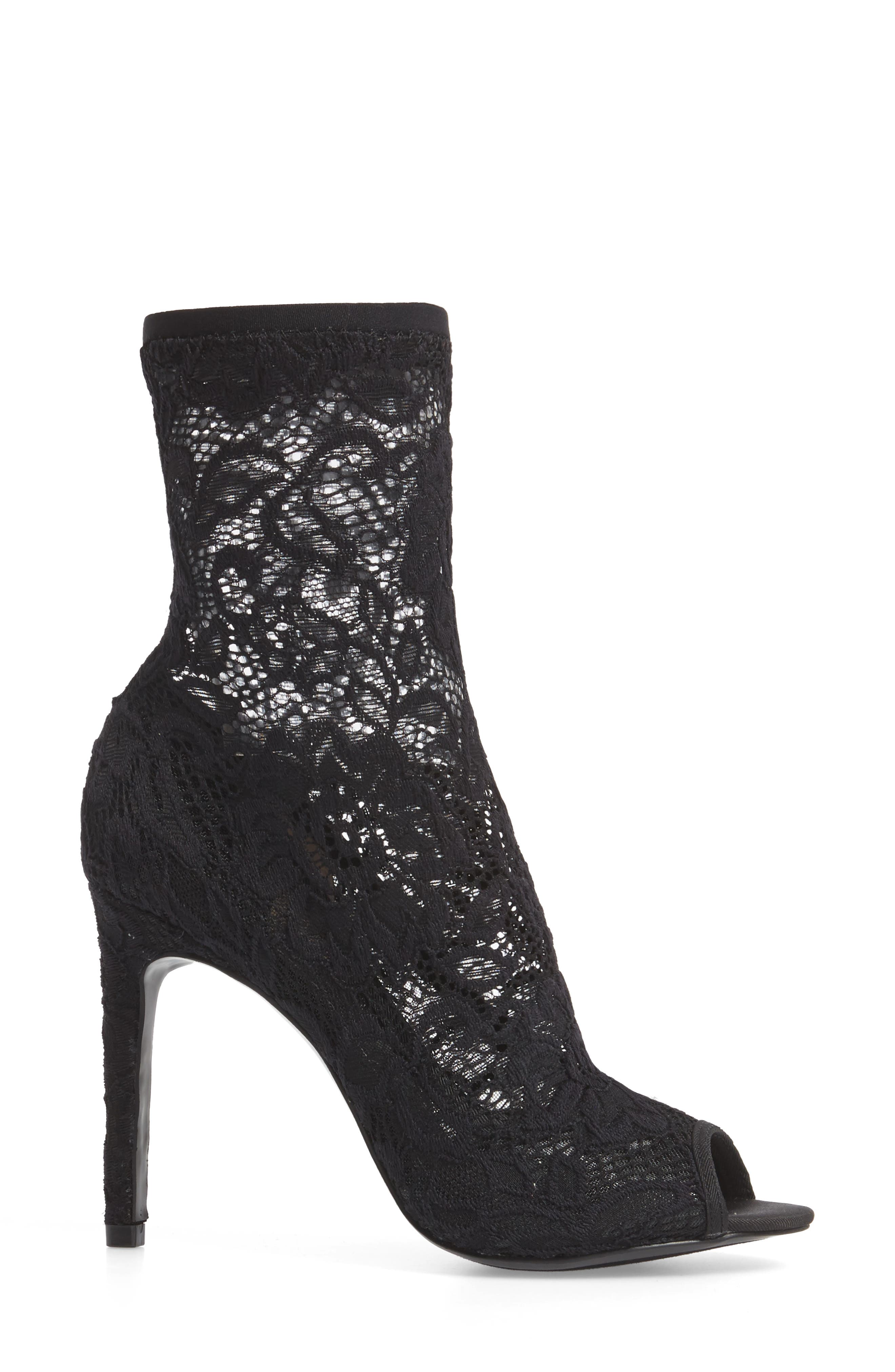 Imaginary Lace Sock Bootie, Alternate, color, BLACK FABRIC