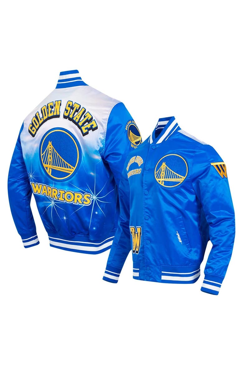 Men's Pro Standard Royal Golden State Warriors Sublimated Satin Full-Snap Jacket, Main, color, Royal