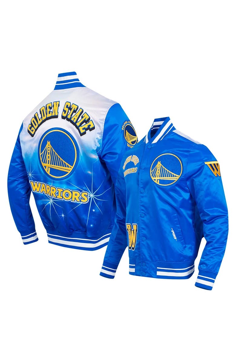 PRO STANDARD Men's Pro Standard Royal Golden State Warriors Sublimated Satin Full-Snap Jacket, Main, color, Royal