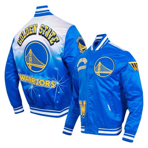 Pro Standard Royal Golden State Warriors Sublimated Satin Full-snap Jacket