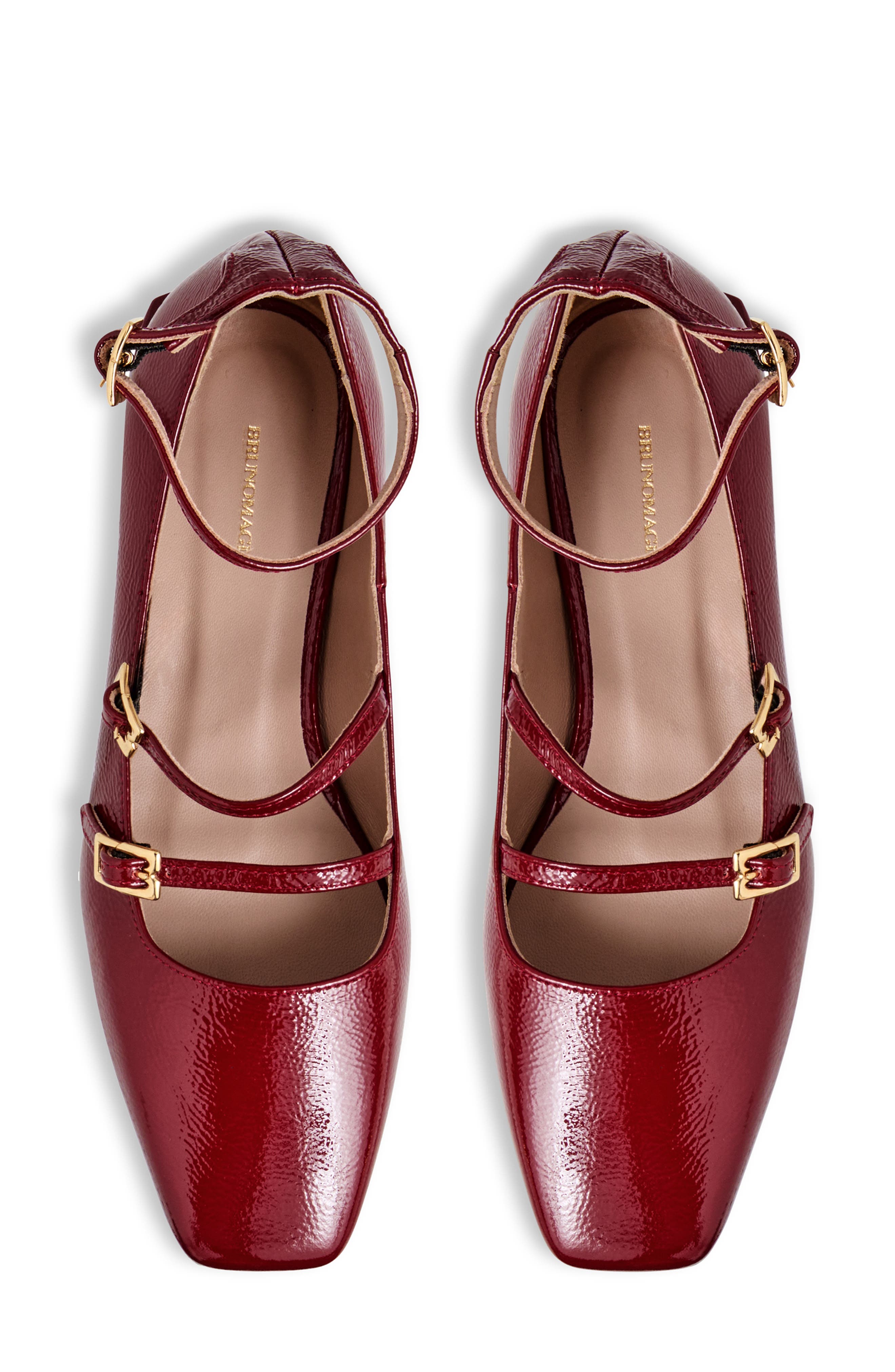 Petra Ankle Strap Mary Jane Flat, Alternate, color, BORDEAUX PATENT