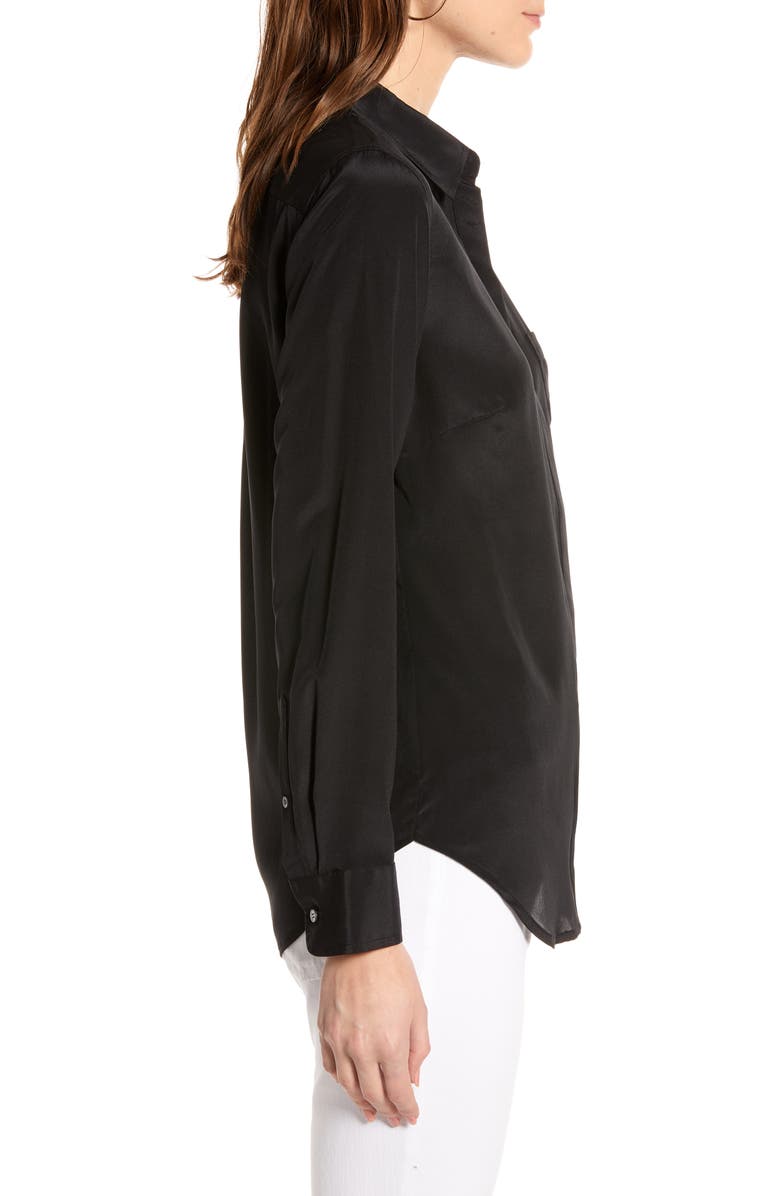 J.Crew Silk Button-Up Shirt, Alternate, color,