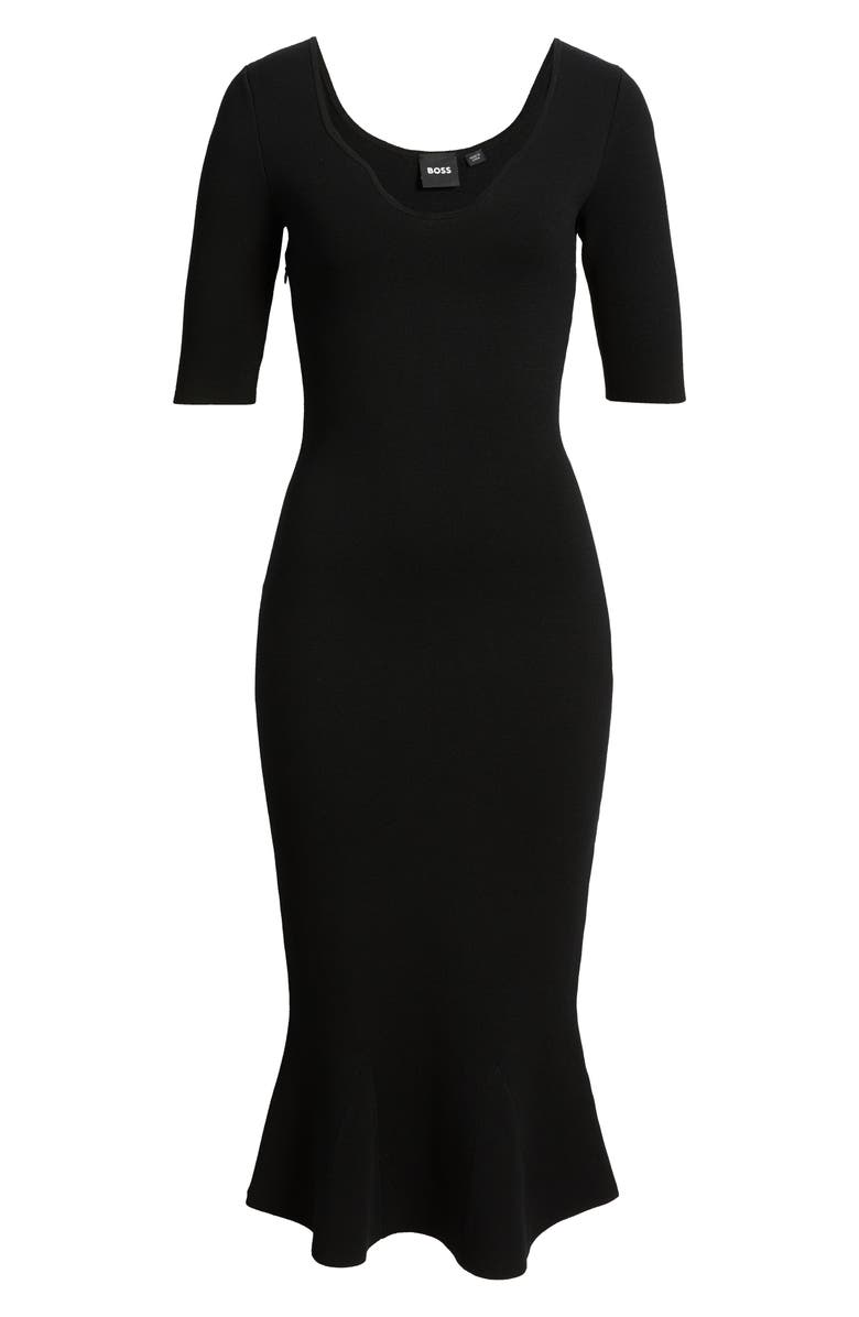 BOSS Fosa Tulip Hem Midi Dress, Alternate, color, Black