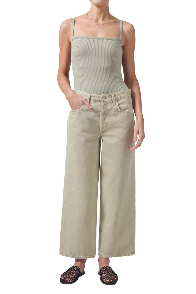 Pina Crop Baggy Jeans, Alternate, color, ALFALFA