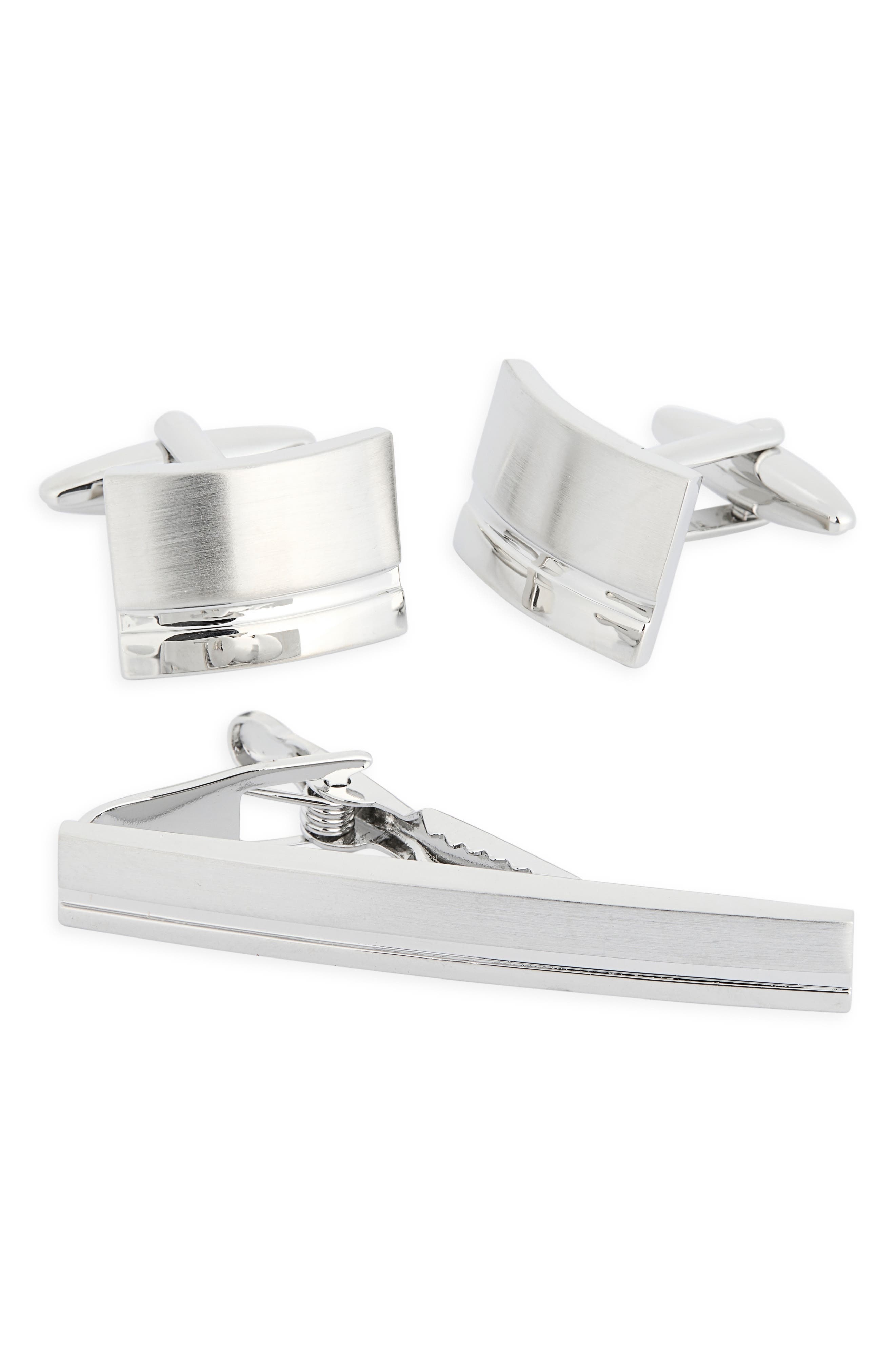 James Michael Curve Cuff Links & Tie Bar Set