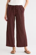 Caslon® Stripe Textured Crop Wide Leg Pants