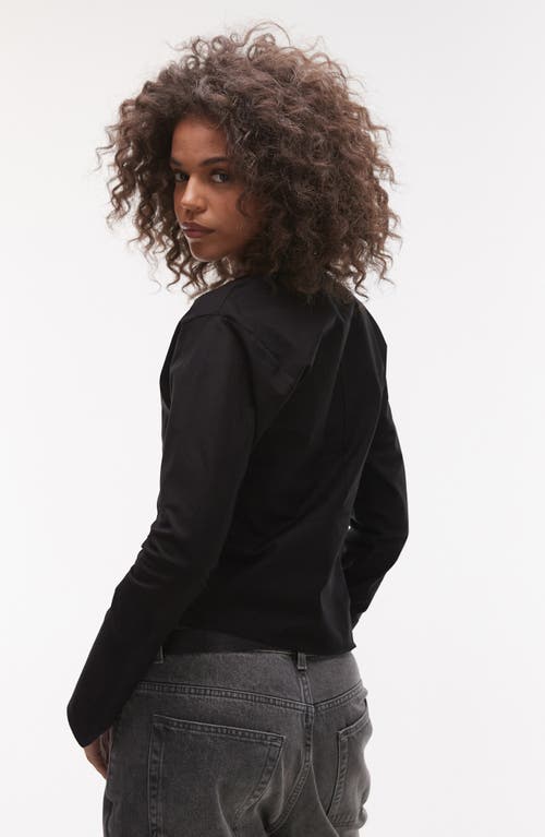 TOPSHOP TOPSHOP TWIST FRONT COTTON POPLIN TOP
