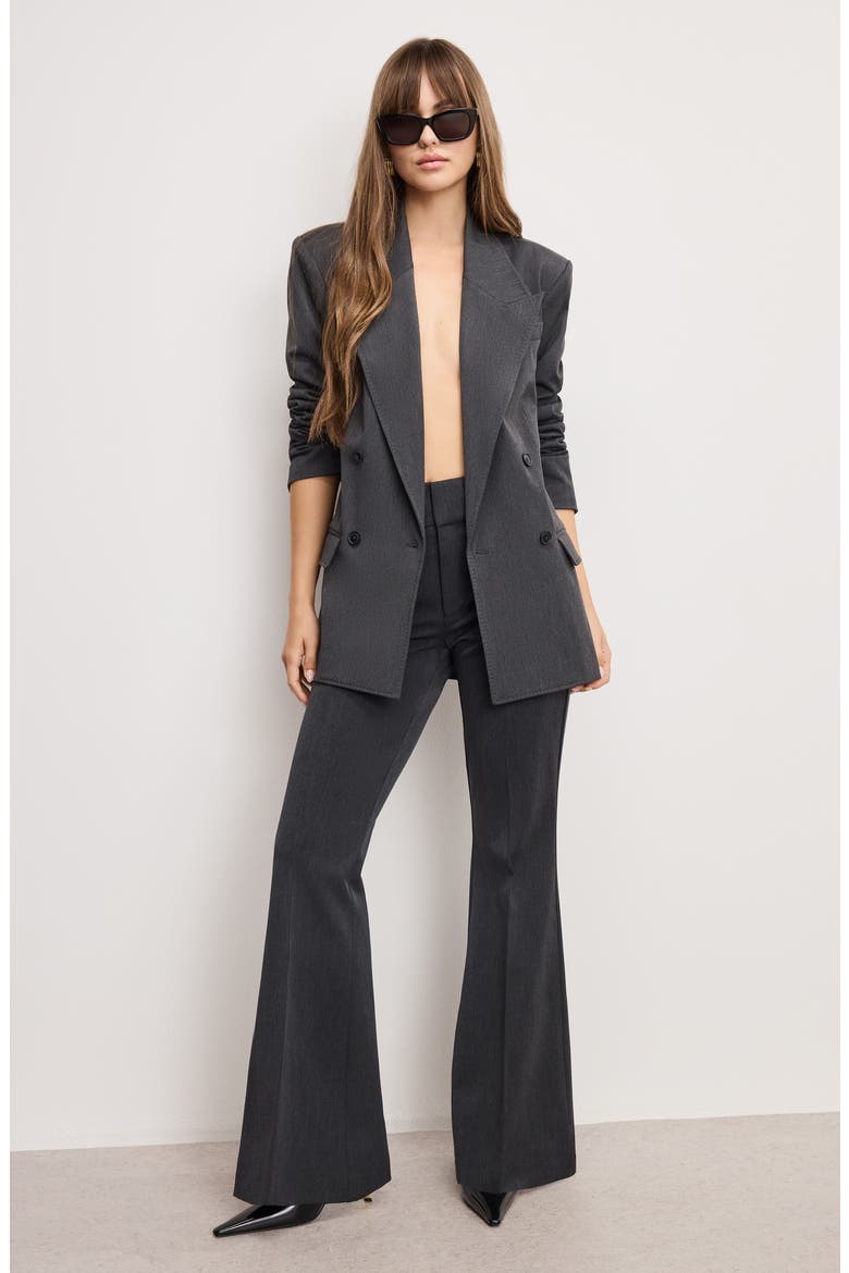 Essential Double Breasted Blazer, Alternate, color, DARK HEATHER GRAY