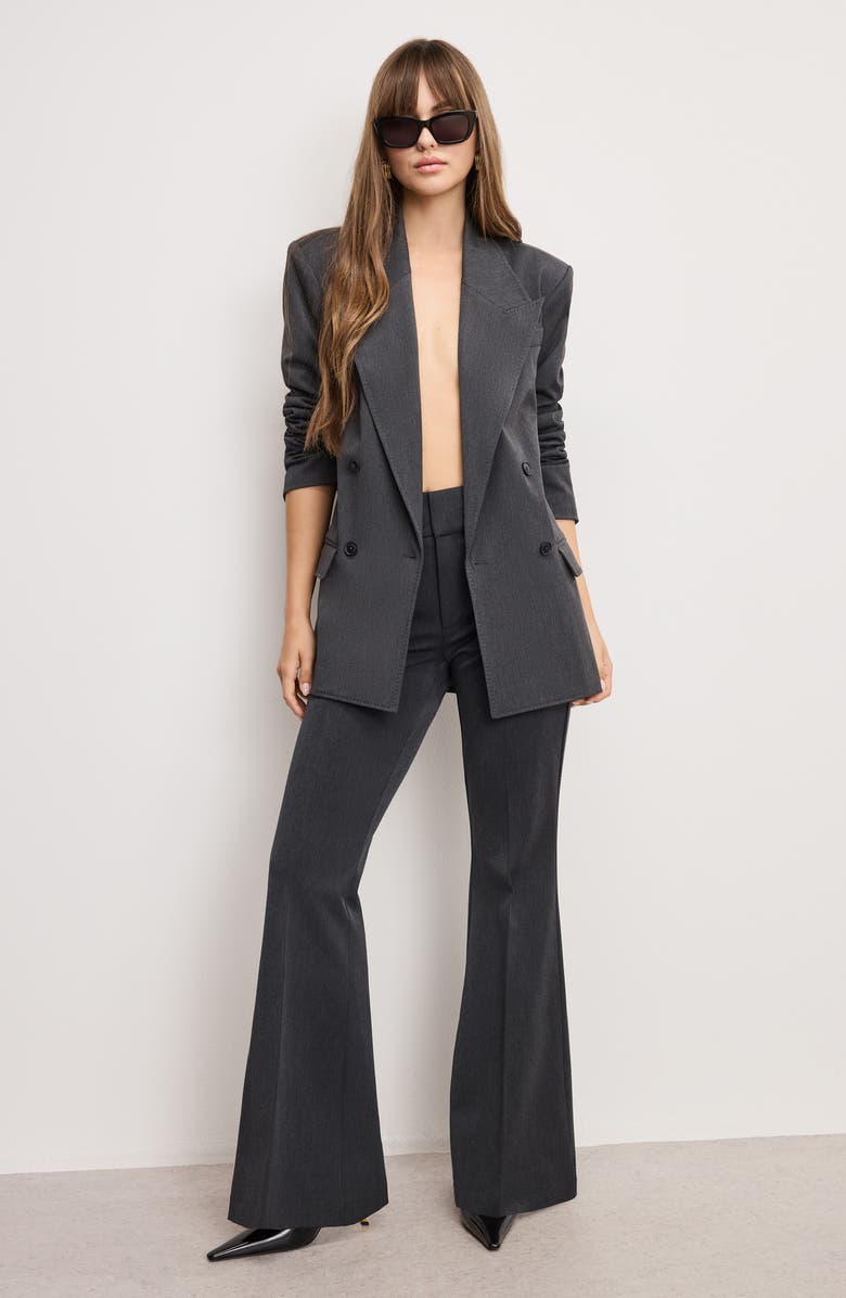 Good American Essential Double Breasted Blazer, Alternate, color, Dark Heather Gray