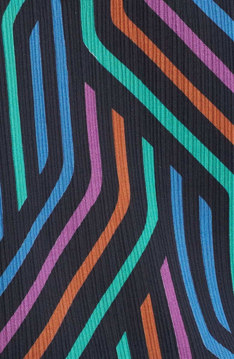 APNY Print Split Neck Top, Alternate, color, Black Multi