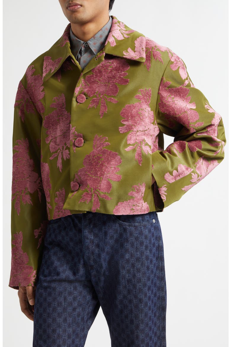 Dries Van Noten Vondel Floral Fil Coupé Satin Jacket (Men) | Nordstrom