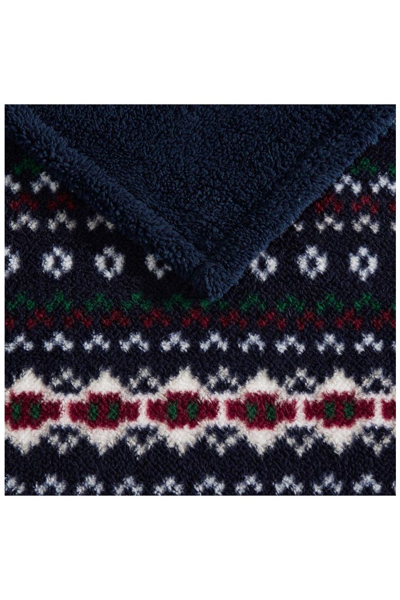 Lincoln Fairisle Microfiber Throw Blanket, Alternate, color, NAVY BLUE/ RED-NAVY BLUE